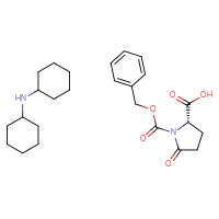 Chemical structure of (2S)-1-[(benzyloxy)carbonyl]-5-oxopyrrolidine-2-carboxylic acid; N-cyclohexylcyclohexanamine - CSSB00134617490