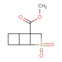 Chemical structure of methyl 3,3-dioxo-3λ⁶-thiatricyclo[4.2.0.0²,⁵]octane-5-carboxylate - CSSB20963435140