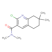 Chemical structure of 2-chloro-N,N,7,7-tetramethyl-5,6,7,8-tetrahydroquinoline-3-carboxamide - CSSB01046929312