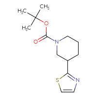 Chemical structure of tert-butyl 3-(1,3-thiazol-2-yl)piperidine-1-carboxylate - CSSB00000142798