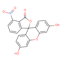 Chemical structure of 3',6'-dihydroxy-4-nitro-3H-spiro[2-benzofuran-1,9'-xanthen]-3-one - CSSB00016991503