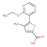 Chemical structure of 5-(2-ethoxypyridin-3-yl)-4-methylthiophene-2-carboxylic acid - CSSB06440442413