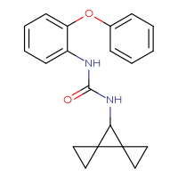 Chemical structure of 3-{dispiro[2.0.2⁴.1³]heptan-7-yl}-1-(2-phenoxyphenyl)urea - CSSB01224523155