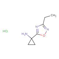 Chemical structure of 1-(3-ethyl-1,2,4-oxadiazol-5-yl)cyclopropan-1-amine hydrochloride - CSSB06256032508