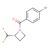 Chemical structure of (2R)-1-(4-bromobenzoyl)-2-(difluoromethyl)azetidine - CSSB06681867087
