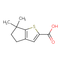 Chemical structure of 6,6-dimethyl-4H,5H,6H-cyclopenta[b]thiophene-2-carboxylic acid - CSSB00012658102