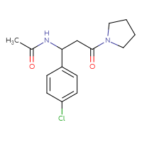 Chemical structure of N-[1-(4-chlorophenyl)-3-oxo-3-(pyrrolidin-1-yl)propyl]acetamide - CSSS00026370069