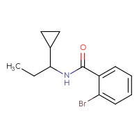 Chemical structure of 2-bromo-N-(1-cyclopropylpropyl)benzamide - CSSB00019324011