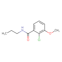 Chemical structure of 2-chloro-3-methoxy-N-propylbenzamide - CSSB02517958176
