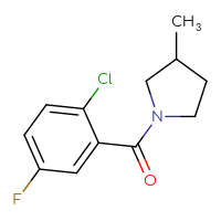 Chemical structure of 1-(2-chloro-5-fluorobenzoyl)-3-methylpyrrolidine - CSSB01994318797
