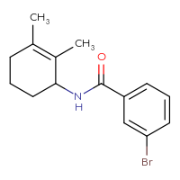 Chemical structure of 3-bromo-N-(2,3-dimethylcyclohex-2-en-1-yl)benzamide - CSSB02184302177