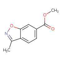 Chemical structure of methyl 3-methyl-1,2-benzoxazole-6-carboxylate - CSSB00010716702
