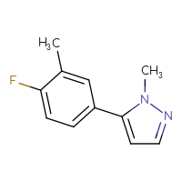 Chemical structure of 5-(4-fluoro-3-methylphenyl)-1-methyl-1H-pyrazole - CSSB00036385641