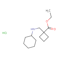Chemical structure of ethyl 1-[(cyclohexylamino)methyl]cyclobutane-1-carboxylate hydrochloride - CSSB03624766681