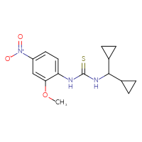 Chemical structure of 3-(dicyclopropylmethyl)-1-(2-methoxy-4-nitrophenyl)thiourea - CSSB06985973567