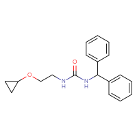 Chemical structure of 3-(2-cyclopropoxyethyl)-1-(diphenylmethyl)urea - CSSB01031341346