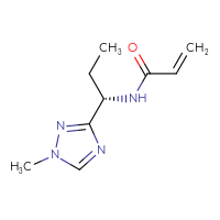 Chemical structure of N-[(1S)-1-(1-methyl-1H-1,2,4-triazol-3-yl)propyl]prop-2-enamide - CSSB03636344067