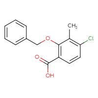 Chemical structure of 2-(benzyloxy)-4-chloro-3-methylbenzoic acid - CSSB06259032058