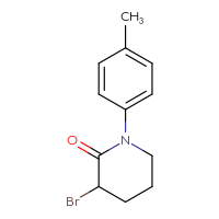 Chemical structure of 3-bromo-1-(4-methylphenyl)piperidin-2-one - CSSB00000763176