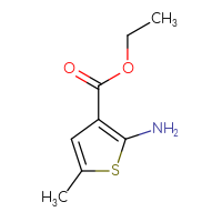 Chemical structure of ethyl 2-amino-5-methylthiophene-3-carboxylate - CSSB00000739060