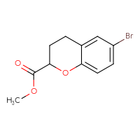 Chemical structure of methyl 6-bromo-3,4-dihydro-2H-1-benzopyran-2-carboxylate - CSSB00010180218