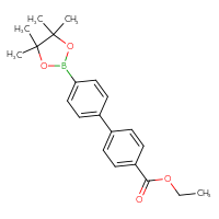 Chemical structure of ethyl 4'-(4,4,5,5-tetramethyl-1,3,2-dioxaborolan-2-yl)-[1,1'-biphenyl]-4-carboxylate - CSSB06353804995