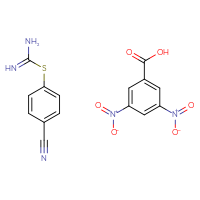 Chemical structure of 3,5-dinitrobenzoic acid; [(4-cyanophenyl)sulfanyl]methanimidamide - CSSB02125605335