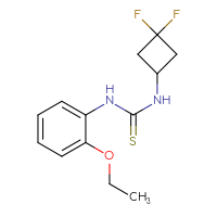 Chemical structure of 3-(3,3-difluorocyclobutyl)-1-(2-ethoxyphenyl)thiourea - CSSB01621917223