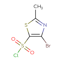Chemical structure of 4-bromo-2-methyl-1,3-thiazole-5-sulfonyl chloride - CSSB20680312735