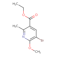 Chemical structure of ethyl 5-bromo-6-methoxy-2-methylpyridine-3-carboxylate - CSSB03554883083