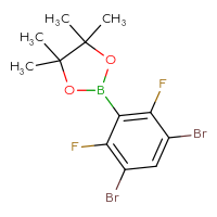 Chemical structure of 2-(3,5-dibromo-2,6-difluorophenyl)-4,4,5,5-tetramethyl-1,3,2-dioxaborolane - CSSB03440288559