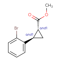 Chemical structure of rac-methyl (1R,2R)-2-(2-bromophenyl)cyclopropane-1-carboxylate - CSSB02496064588