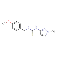 Chemical structure of 1-[(4-methoxyphenyl)methyl]-3-(1-methyl-1H-pyrazol-3-yl)thiourea - CSSB02016206109