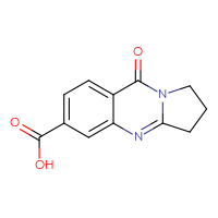 Chemical structure of 9-oxo-1H,2H,3H,9H-pyrrolo[2,1-b]quinazoline-6-carboxylic acid - CSSB00000682654
