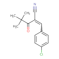 Chemical structure of 2-[(4-chlorophenyl)methylidene]-4,4-dimethyl-3-oxopentanenitrile - CSSB00028030769