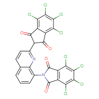 Chemical structure of 4,5,6,7-tetrachloro-2-[2-(4,5,6,7-tetrachloro-1,3-dioxo-2,3-dihydro-1H-inden-2-yl)quinolin-8-yl]-2,3-dihydro-1H-isoindole-1,3-dione - CSSB00015276507