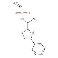 Chemical structure of N-{1-[4-(pyridin-4-yl)-1,3-thiazol-2-yl]ethyl}ethene-1-sulfonamide - CSSB21332164857