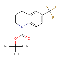 Chemical structure of tert-butyl 6-(trifluoromethyl)-1,2,3,4-tetrahydroquinoline-1-carboxylate - CSSB00010783178