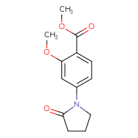 Chemical structure of methyl 2-methoxy-4-(2-oxopyrrolidin-1-yl)benzoate - CSSB00020651426