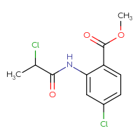Chemical structure of methyl 4-chloro-2-(2-chloropropanamido)benzoate - CSSB00000325937