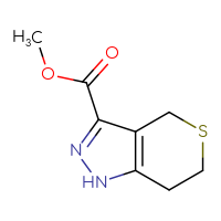 Chemical structure of methyl 1H,4H,6H,7H-thiopyrano[4,3-c]pyrazole-3-carboxylate - CSSB00000101918
