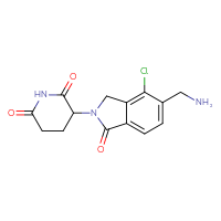 Chemical structure of 3-[5-(aminomethyl)-4-chloro-1-oxo-2,3-dihydro-1H-isoindol-2-yl]piperidine-2,6-dione - CSSB20621662653