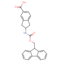 Chemical structure of 2-({[(9H-fluoren-9-yl)methoxy]carbonyl}amino)-2,3-dihydro-1H-indene-5-carboxylic acid - CSSB00102730418