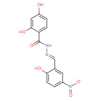 Chemical structure of 2,4-dihydroxy-N'-[(E)-(2-hydroxy-5-nitrophenyl)methylidene]benzohydrazide - CSSB00020581954
