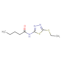 Chemical structure of N-[5-(ethylsulfanyl)-1,3,4-thiadiazol-2-yl]pentanamide - CSSB00042069544