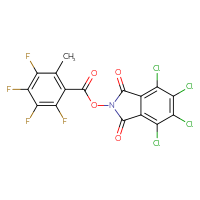 Chemical structure of 4,5,6,7-tetrachloro-1,3-dioxo-2,3-dihydro-1H-isoindol-2-yl 2,3,4,5-tetrafluoro-6-methylbenzoate - CSSB20270437492