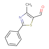 Chemical structure of 4-methyl-2-phenyl-1,3-thiazole-5-carbaldehyde - CSSB00000050747