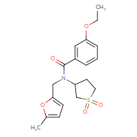Chemical structure of N-(1,1-dioxo-1λ⁶-thiolan-3-yl)-3-ethoxy-N-[(5-methylfuran-2-yl)methyl]benzamide - CSSB00026754989
