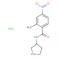 Chemical structure of 2-methyl-4-nitro-N-(pyrrolidin-3-yl)benzamide hydrochloride - CSSB00000693285