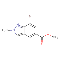 Chemical structure of methyl 7-bromo-2-methyl-2H-indazole-5-carboxylate - CSSB00021096263